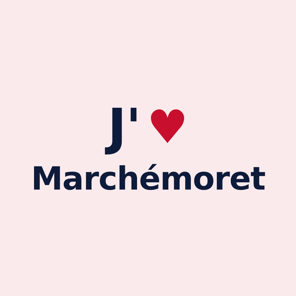 Magnet personnalisé Marchémoret — design « J'aime Marchémoret » imprimé sur le magnet