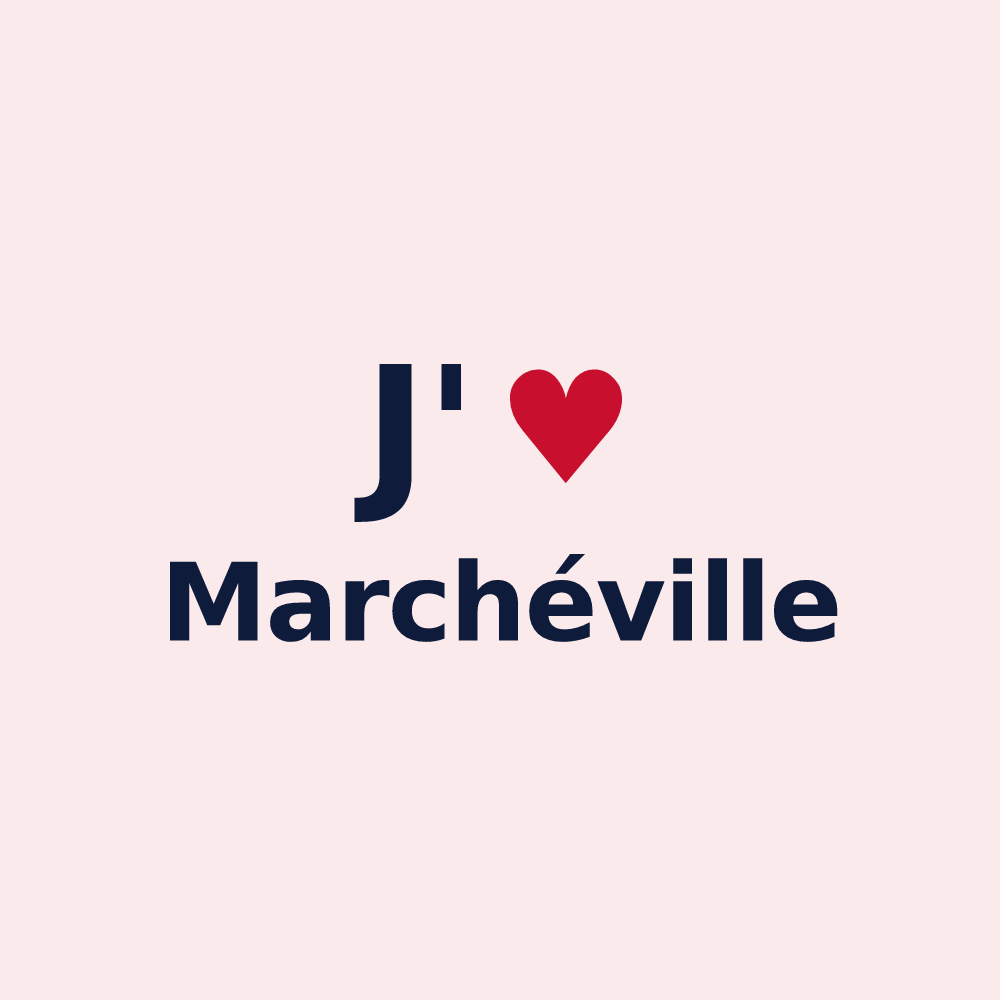Magnet personnalisé Marchéville — design J'aime Marchéville