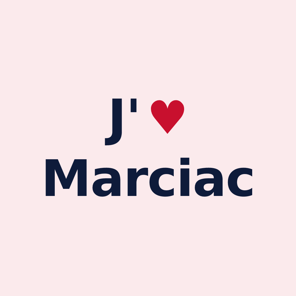 Magnet personnalisé Marciac — design « J'aime Marciac » imprimé sur le magnet