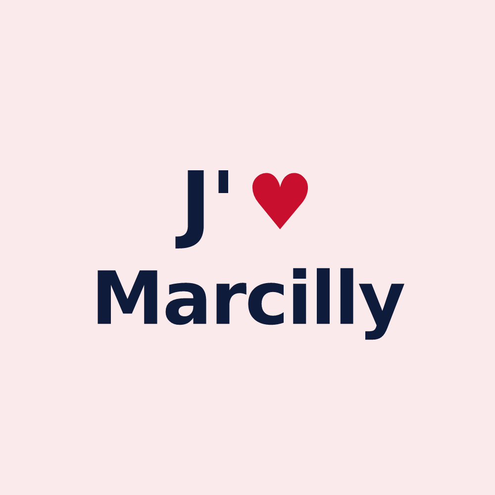 Magnet personnalisé Marcilly — design J'aime Marcilly