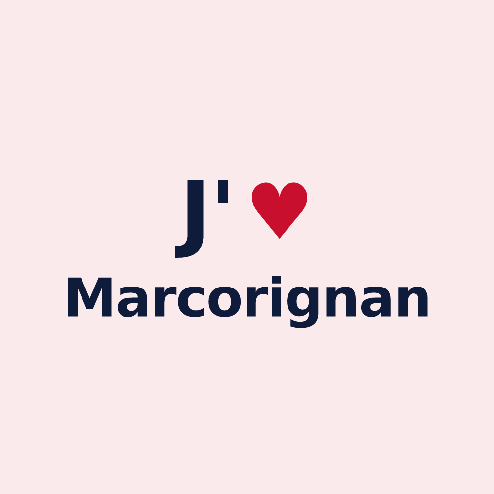 Magnet personnalisé Marcorignan — design J'aime Marcorignan