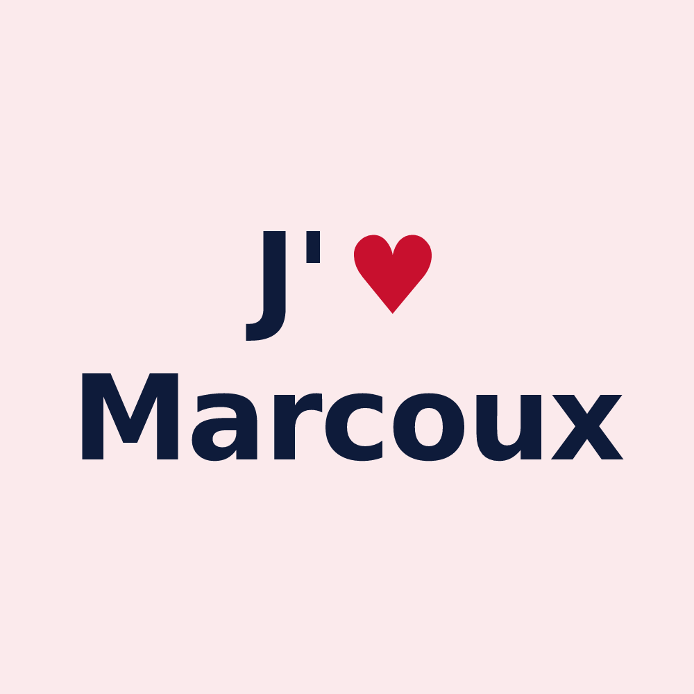 Magnet personnalisé Marcoux — design J'aime Marcoux