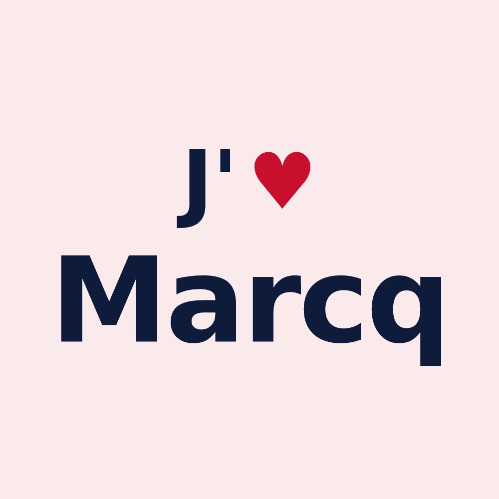 Magnet personnalisé Marcq — design J'aime Marcq