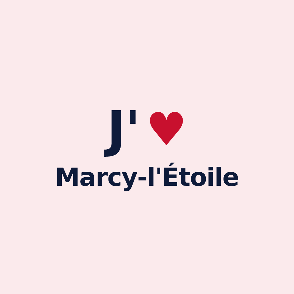 Magnet personnalisé Marcy-l'Étoile — design J'aime Marcy-l'Étoile