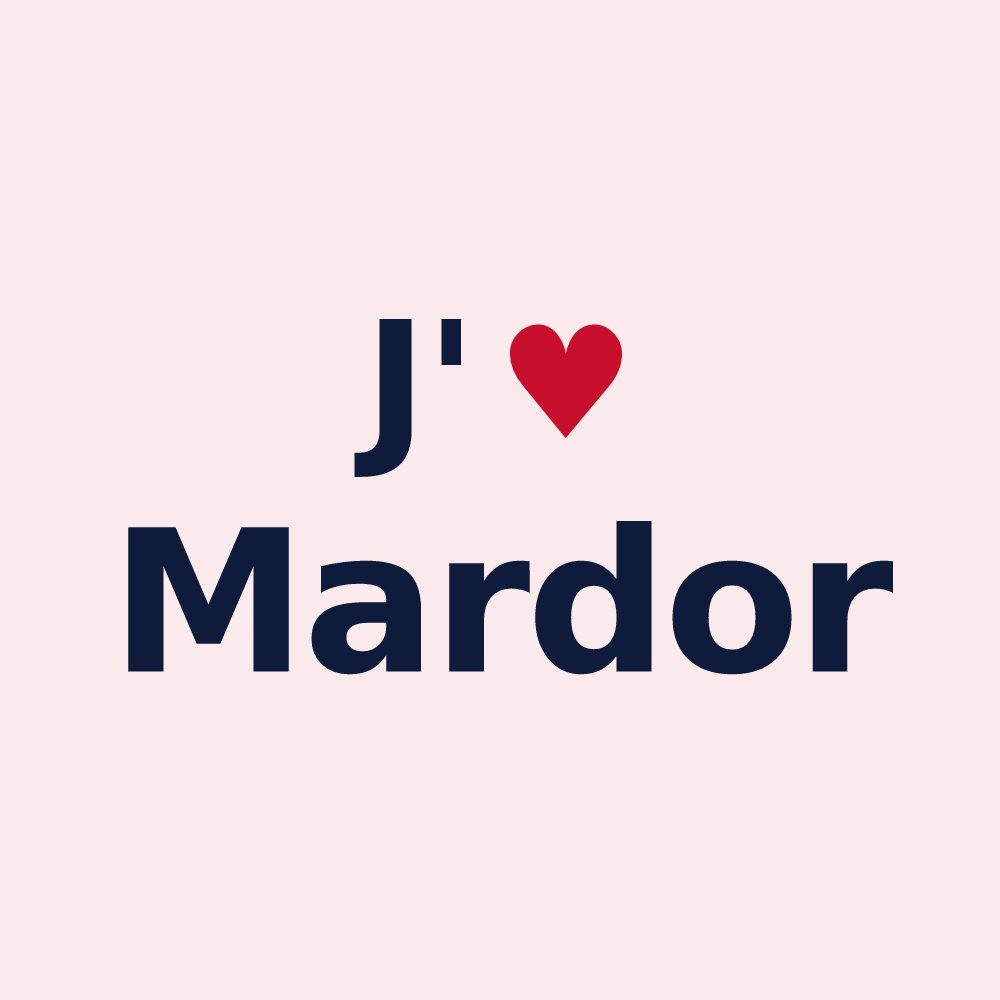 Magnet personnalisé Mardor — design « J'aime Mardor » imprimé sur le magnet