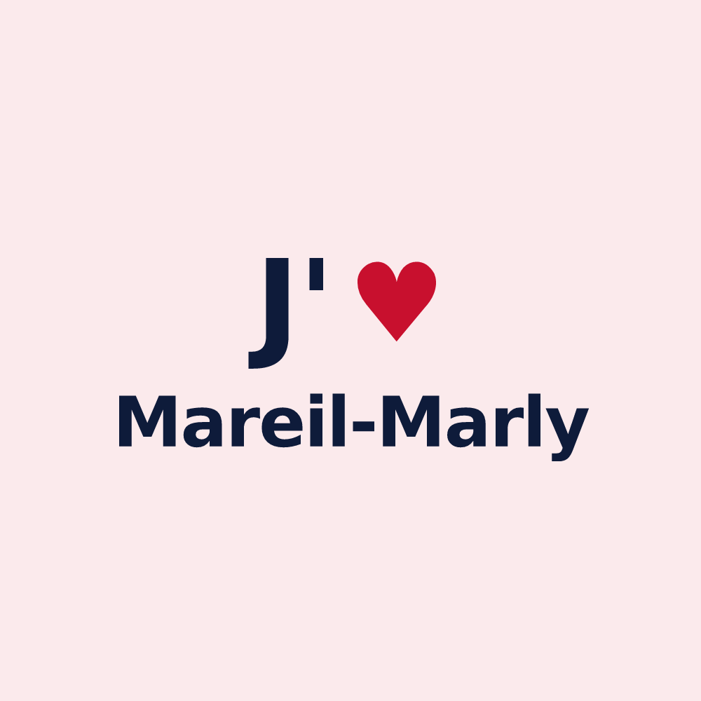Magnet personnalisé Mareil-Marly — design J'aime Mareil-Marly