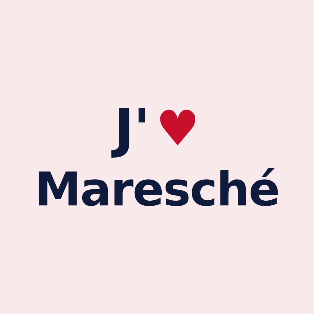 Magnet personnalisé Maresché — design « J'aime Maresché » imprimé sur le magnet