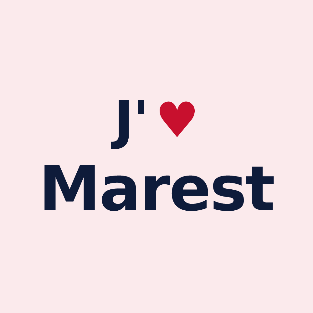 Magnet personnalisé Marest — design J'aime Marest
