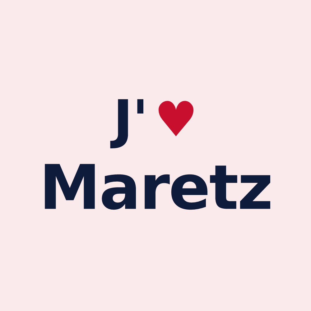Magnet personnalisé Maretz — design « J'aime Maretz » imprimé sur le magnet