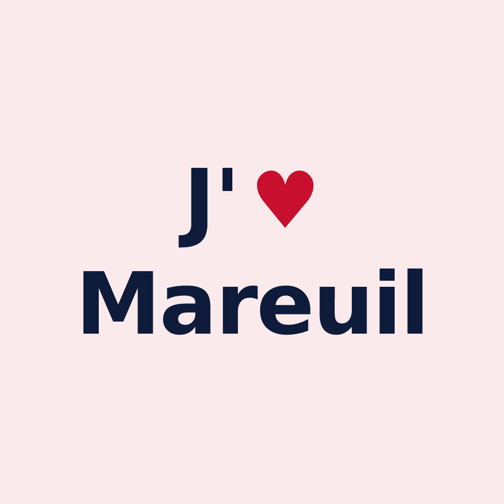 Magnet personnalisé Mareuil — design « J'aime Mareuil » imprimé sur le magnet