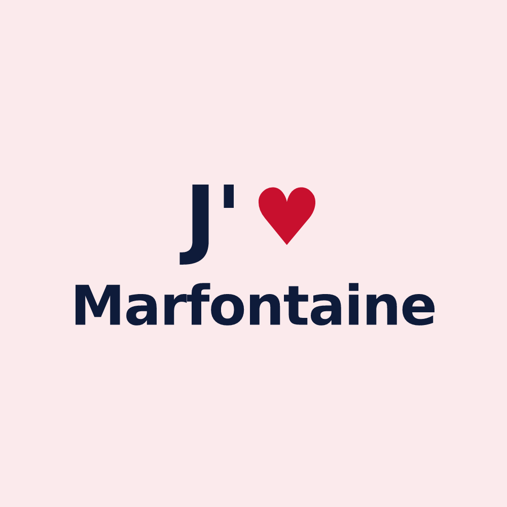 Magnet personnalisé Marfontaine — design J'aime Marfontaine