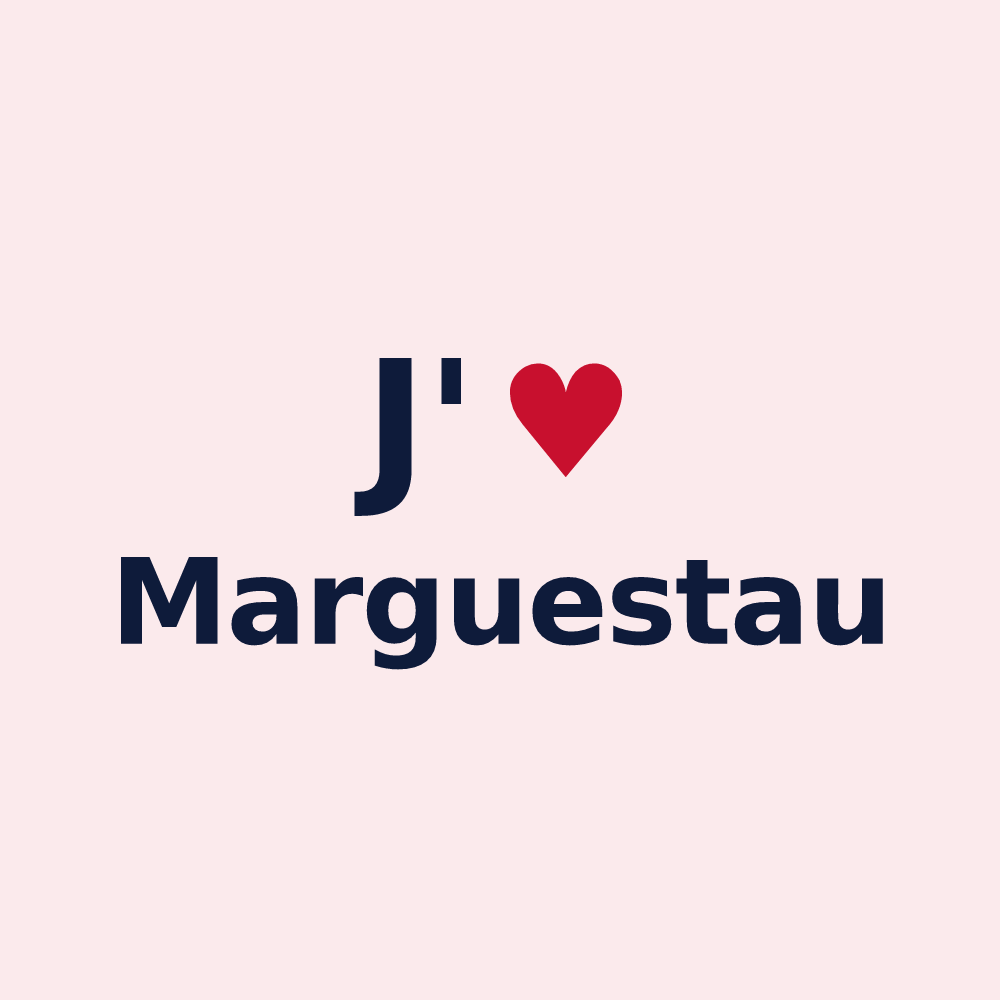 Magnet personnalisé Marguestau — design J'aime Marguestau