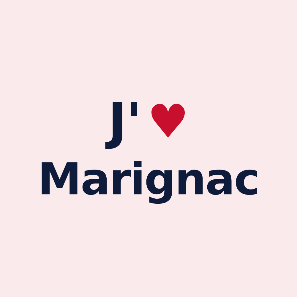 Magnet personnalisé Marignac — design J'aime Marignac