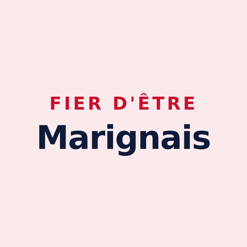 Magnet « Fier d'être Marignais » — design pour Marigny-sur-Yonne