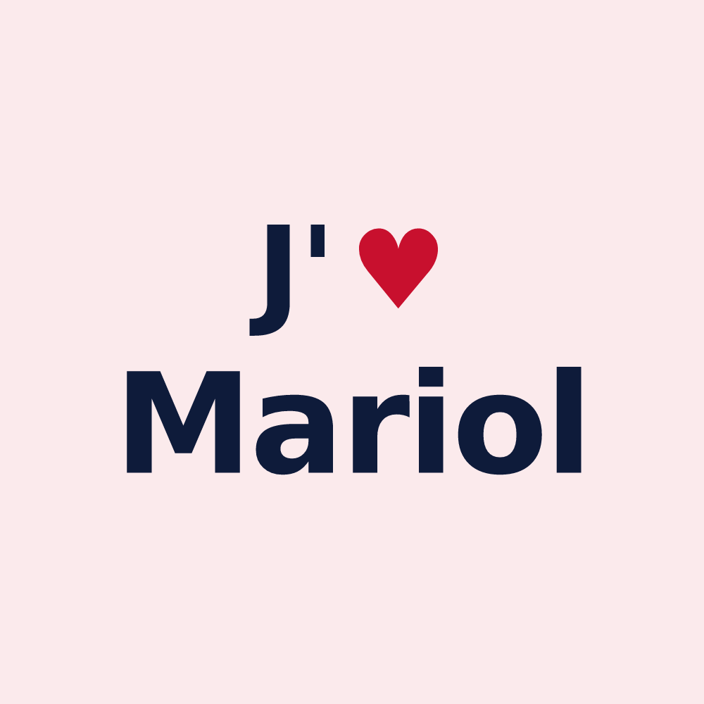 Magnet personnalisé Mariol — design J'aime Mariol