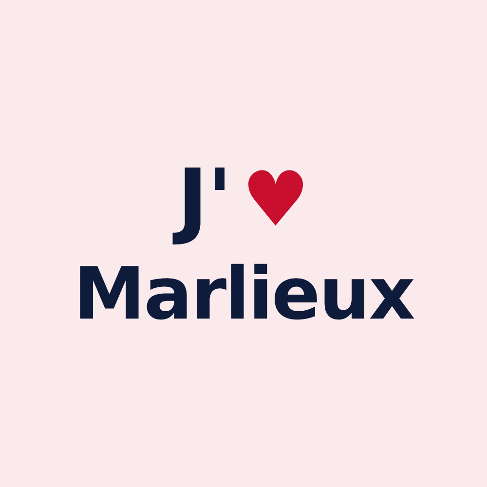 Magnet personnalisé Marlieux — design « J'aime Marlieux » imprimé sur le magnet