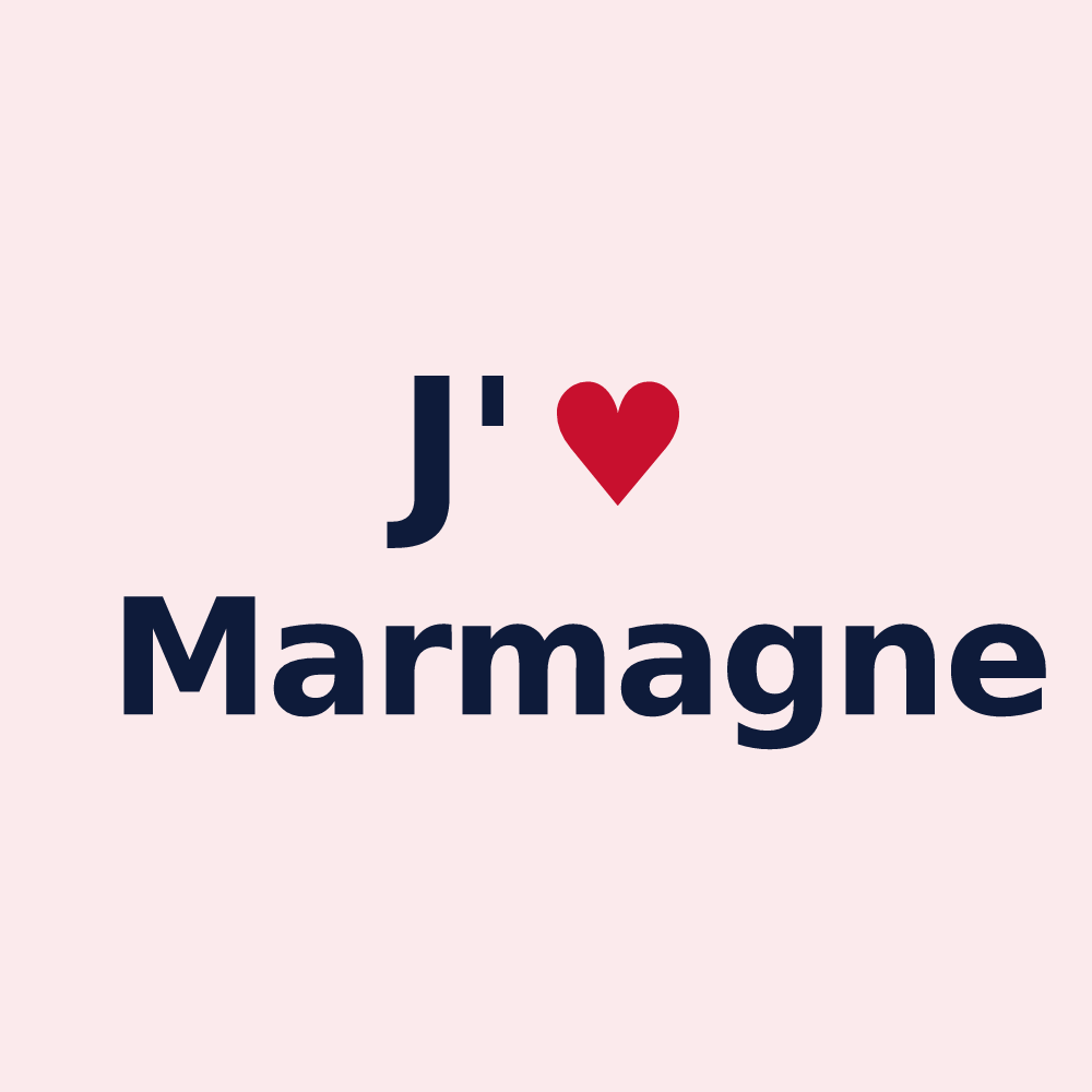 Magnet personnalisé Marmagne — design J'aime Marmagne