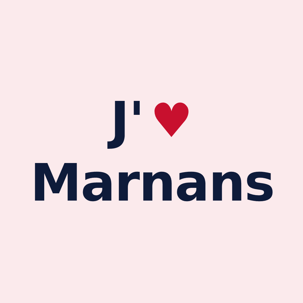 Magnet personnalisé Marnans — design J'aime Marnans