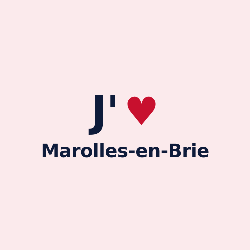 Magnet personnalisé Marolles-en-Brie — design J'aime Marolles-en-Brie