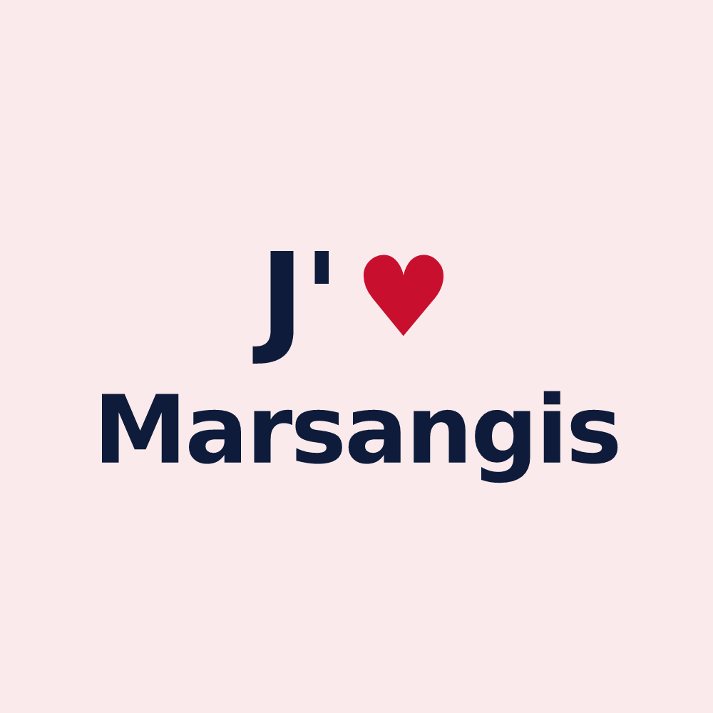 Magnet personnalisé Marsangis — design J'aime Marsangis