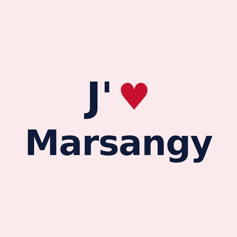 Magnet personnalisé Marsangy — design J'aime Marsangy