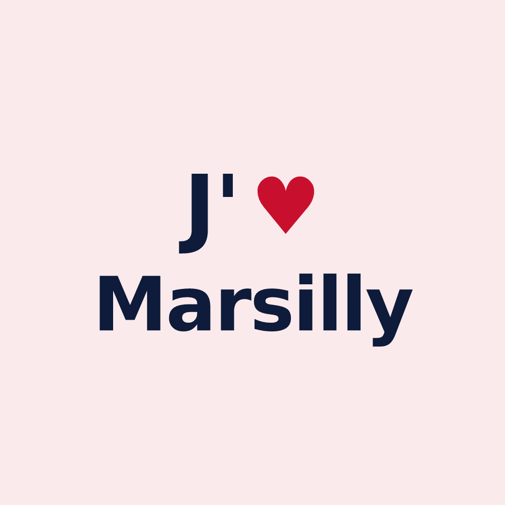 Magnet personnalisé Marsilly — design J'aime Marsilly