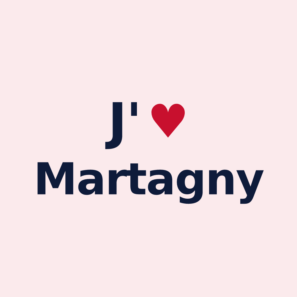 Magnet personnalisé Martagny — design J'aime Martagny