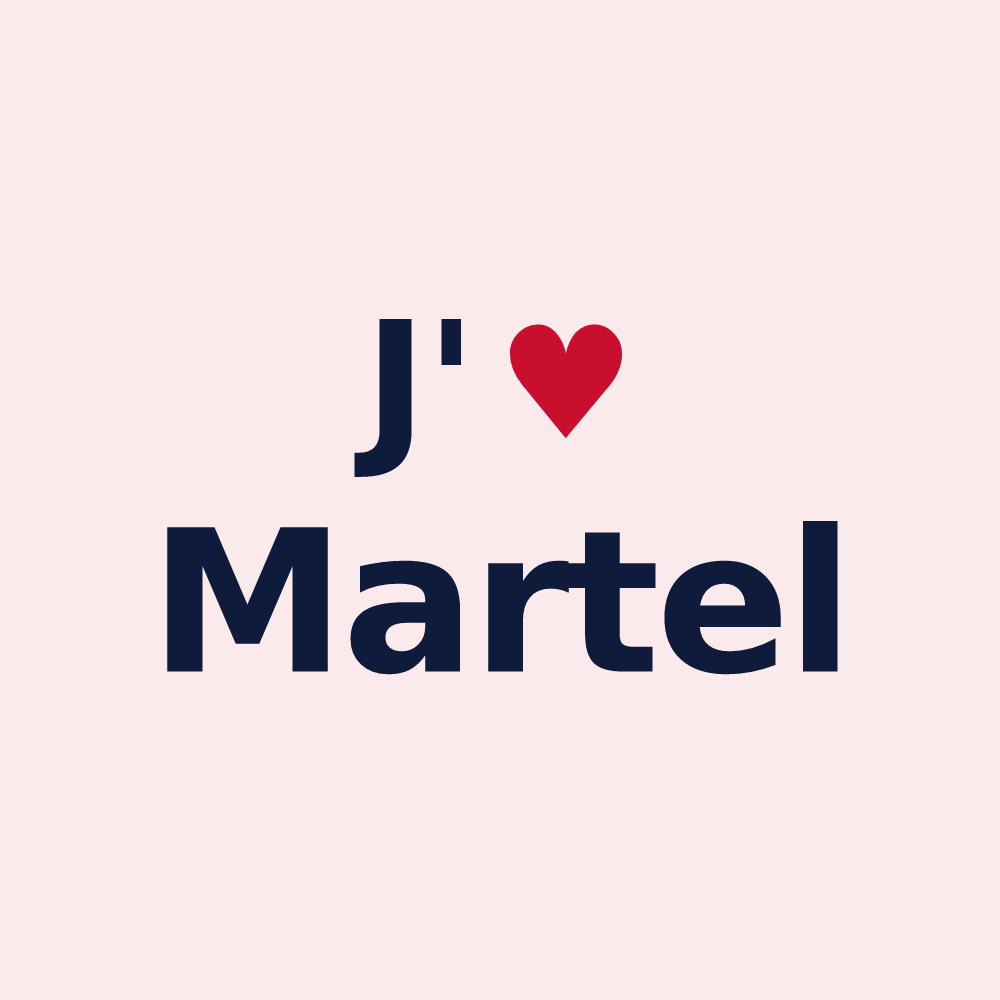 Magnet personnalisé Martel — design J'aime Martel