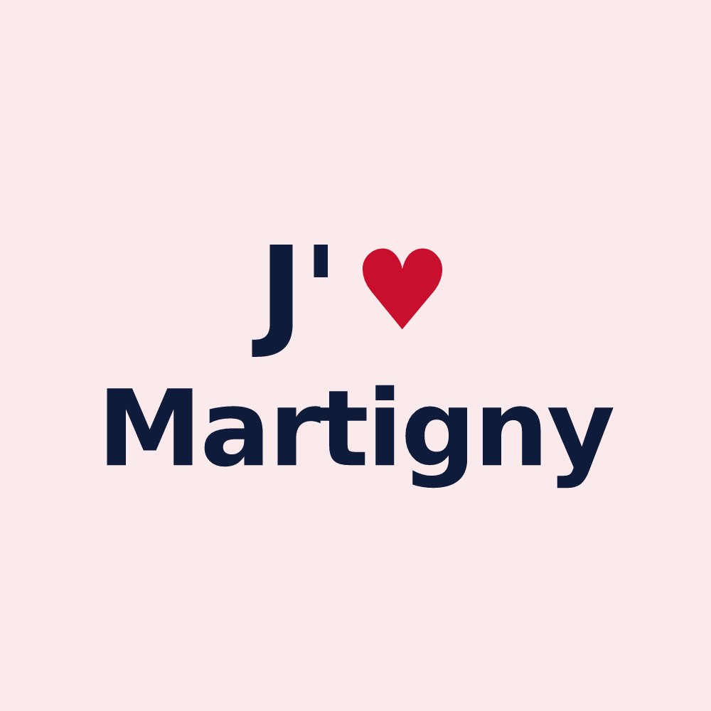 Magnet personnalisé Martigny — design J'aime Martigny
