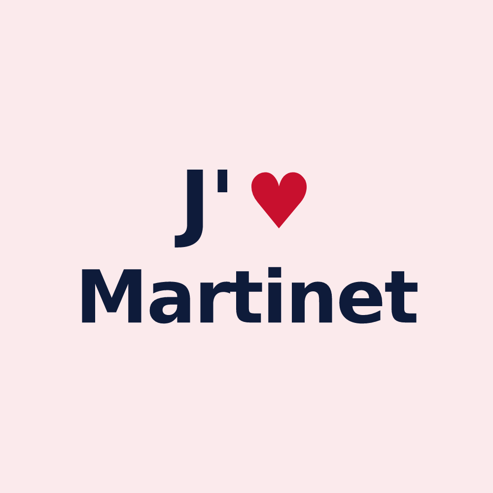 Magnet personnalisé Martinet — design « J'aime Martinet » imprimé sur le magnet