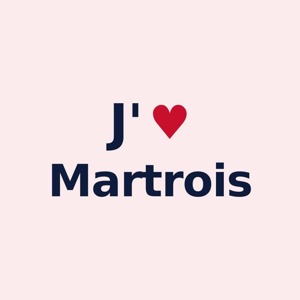 Magnet personnalisé Martrois — design J'aime Martrois