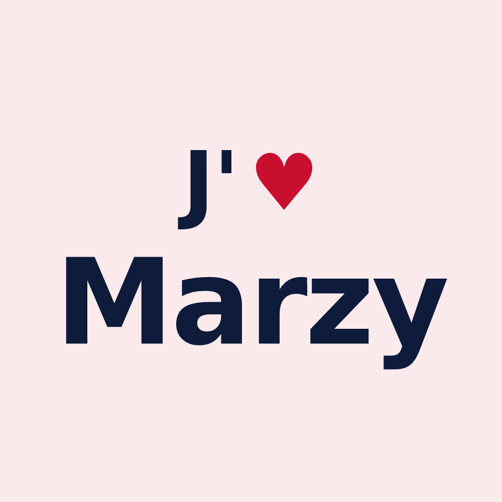 Magnet personnalisé Marzy — design J'aime Marzy