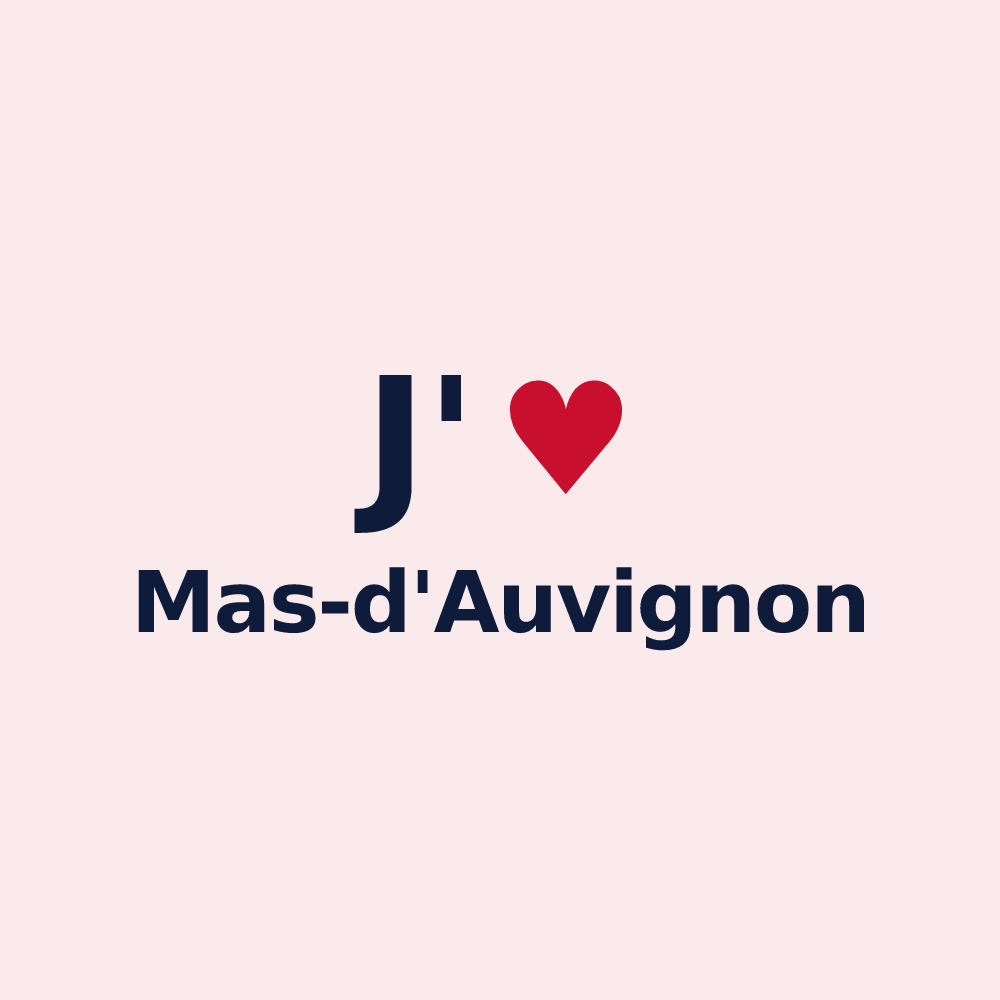 Magnet personnalisé Mas-d'Auvignon — design J'aime Mas-d'Auvignon