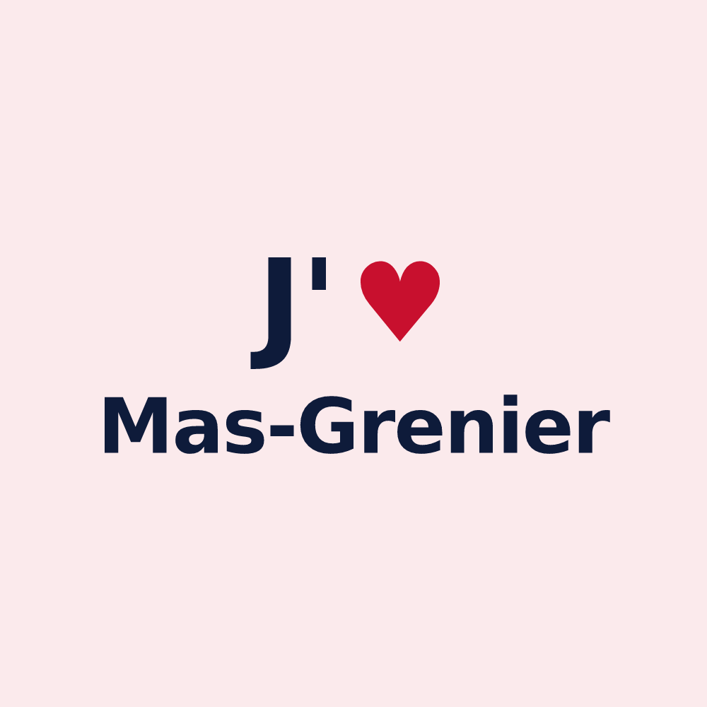 Magnet personnalisé Mas-Grenier — design J'aime Mas-Grenier