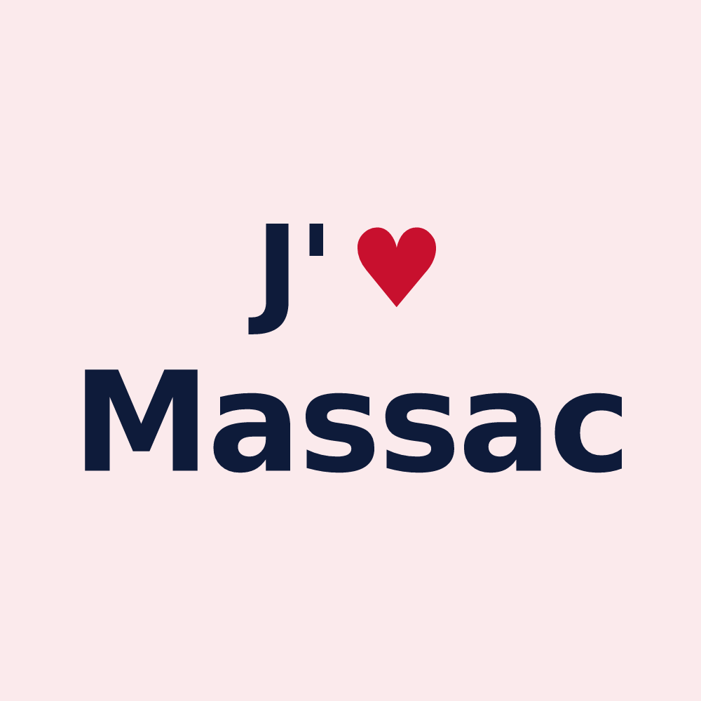 Magnet personnalisé Massac — design J'aime Massac