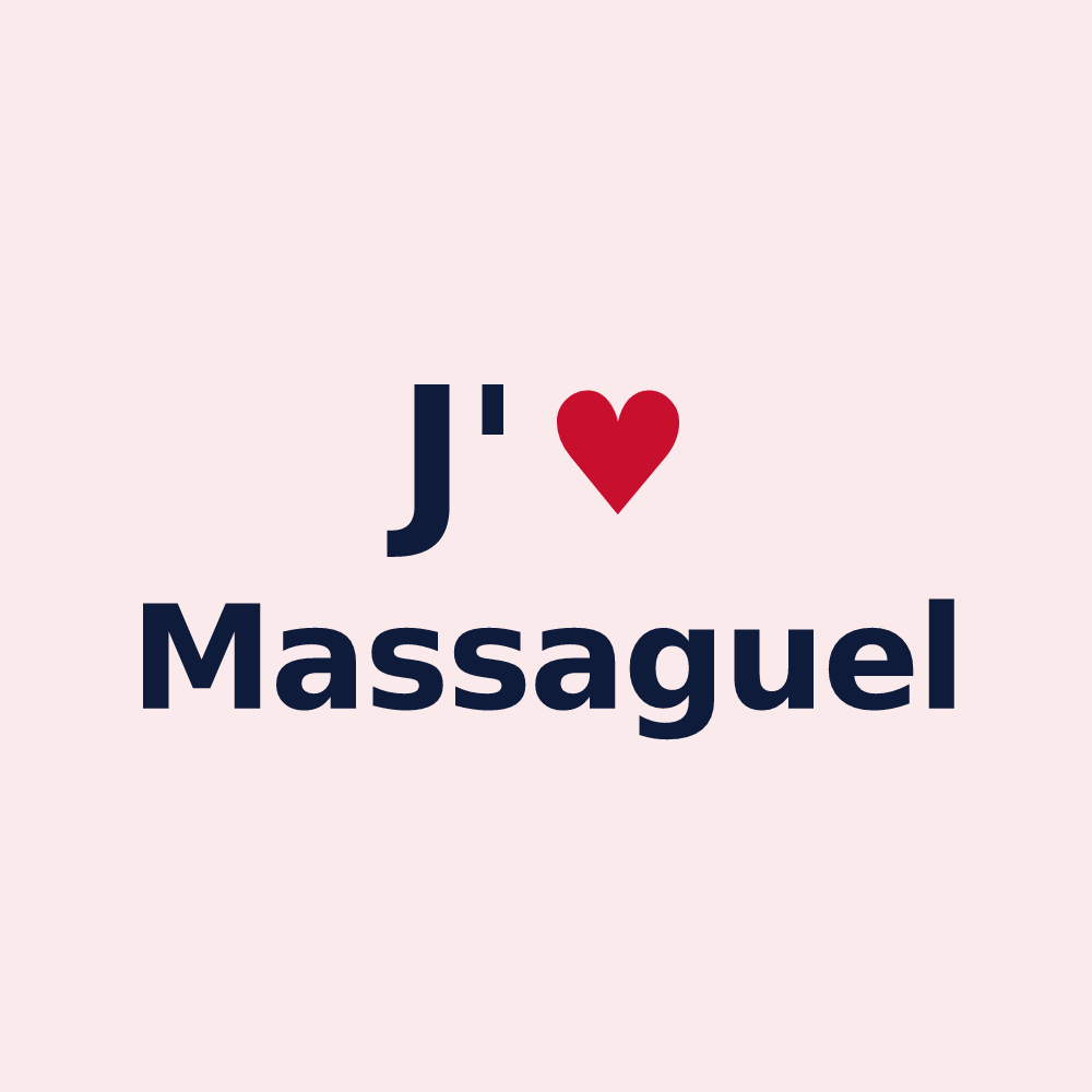 Magnet personnalisé Massaguel — design J'aime Massaguel