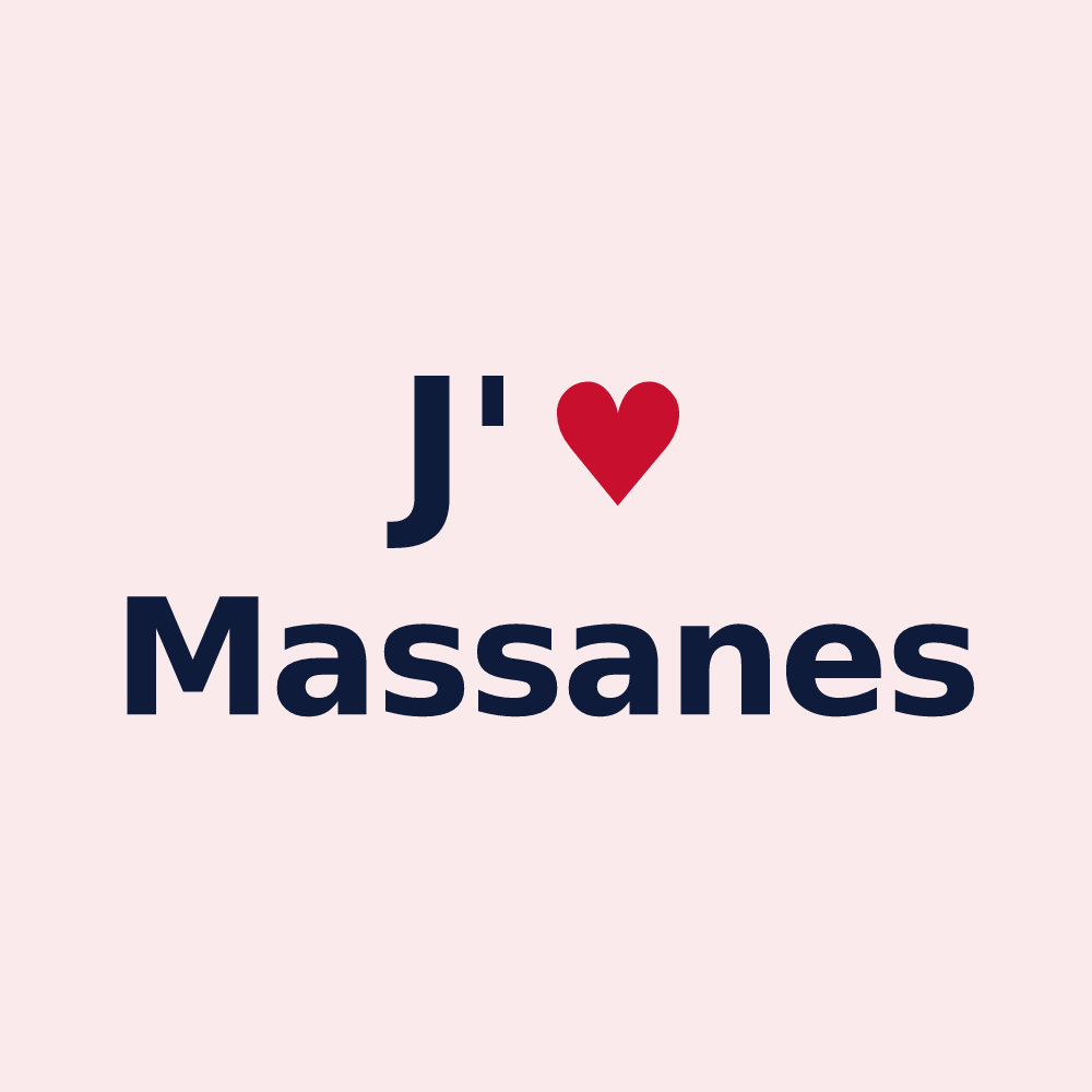 Magnet personnalisé Massanes — design J'aime Massanes