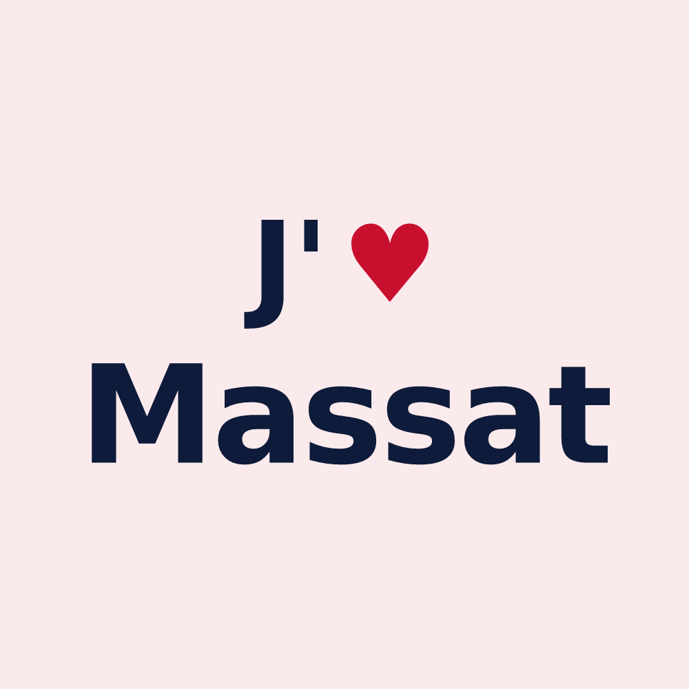 Magnet personnalisé Massat — design J'aime Massat