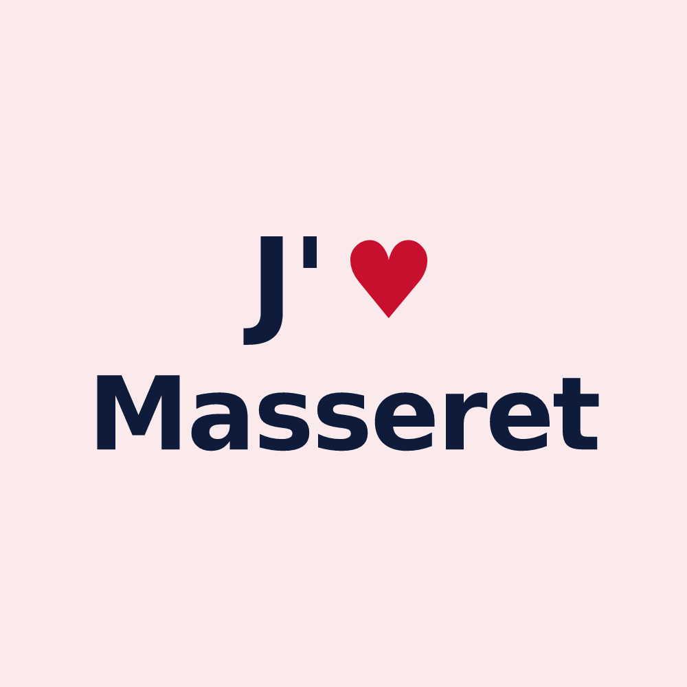 Magnet personnalisé Masseret — design « J'aime Masseret » imprimé sur le magnet