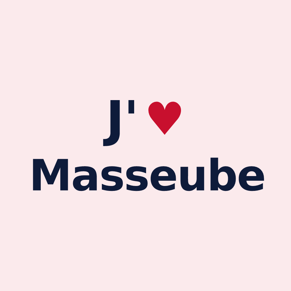 Magnet personnalisé Masseube — design J'aime Masseube