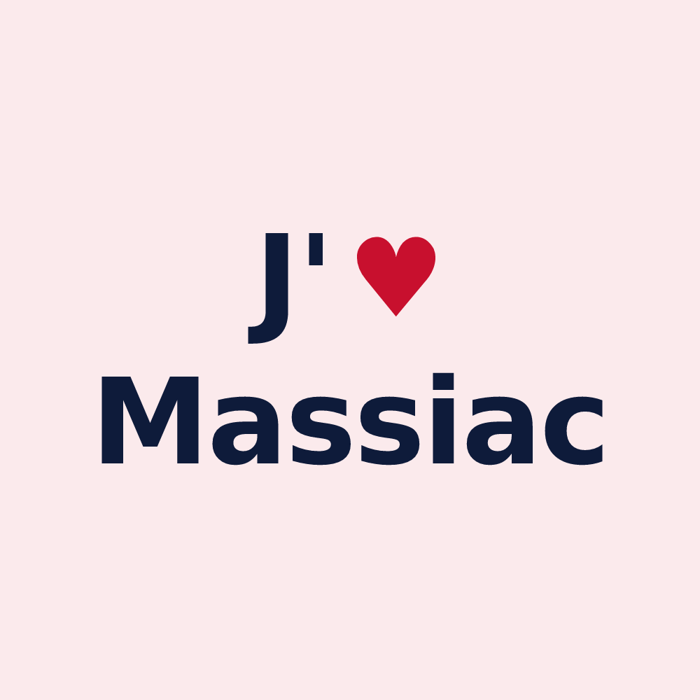 Magnet personnalisé Massiac — design J'aime Massiac