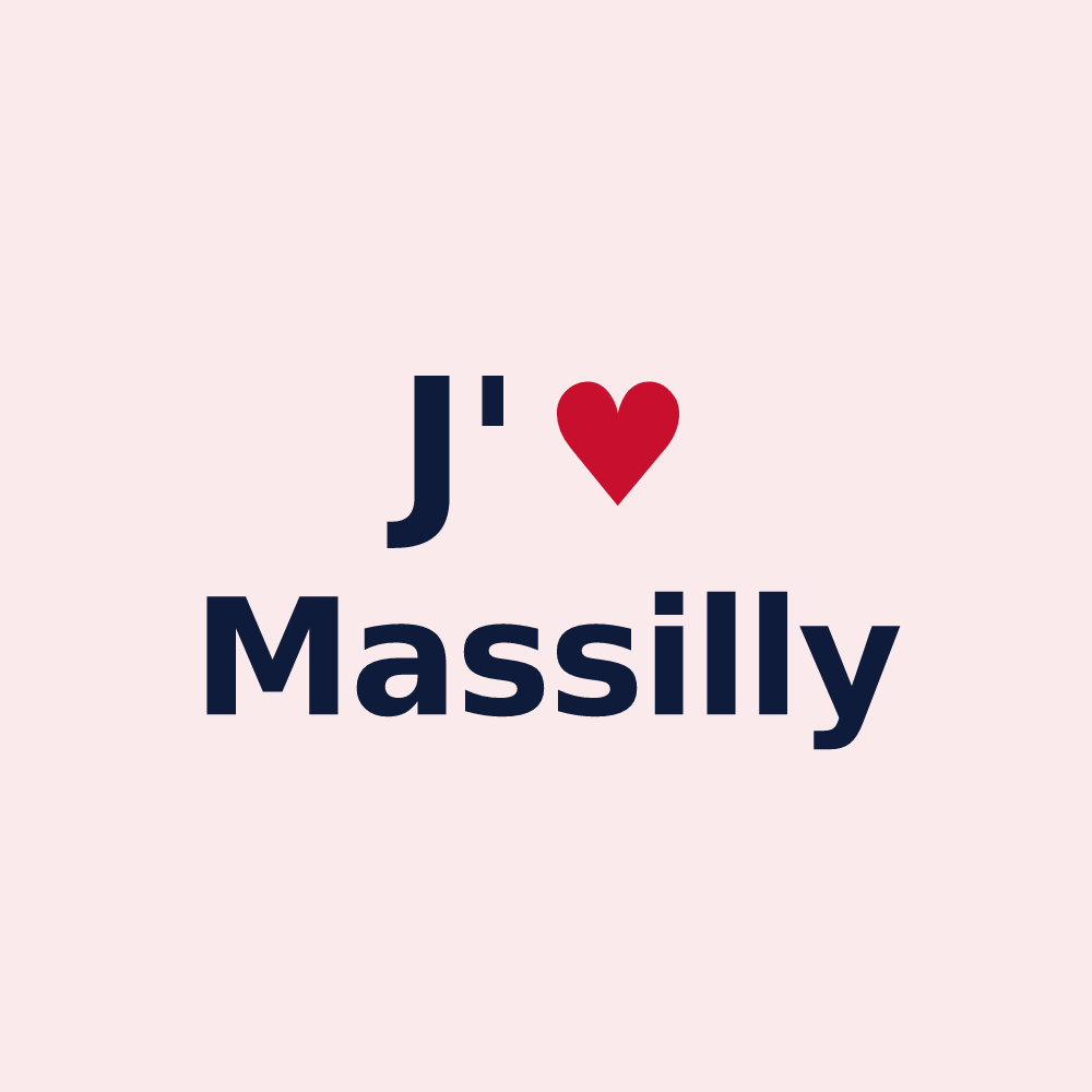 Magnet personnalisé Massilly — design J'aime Massilly