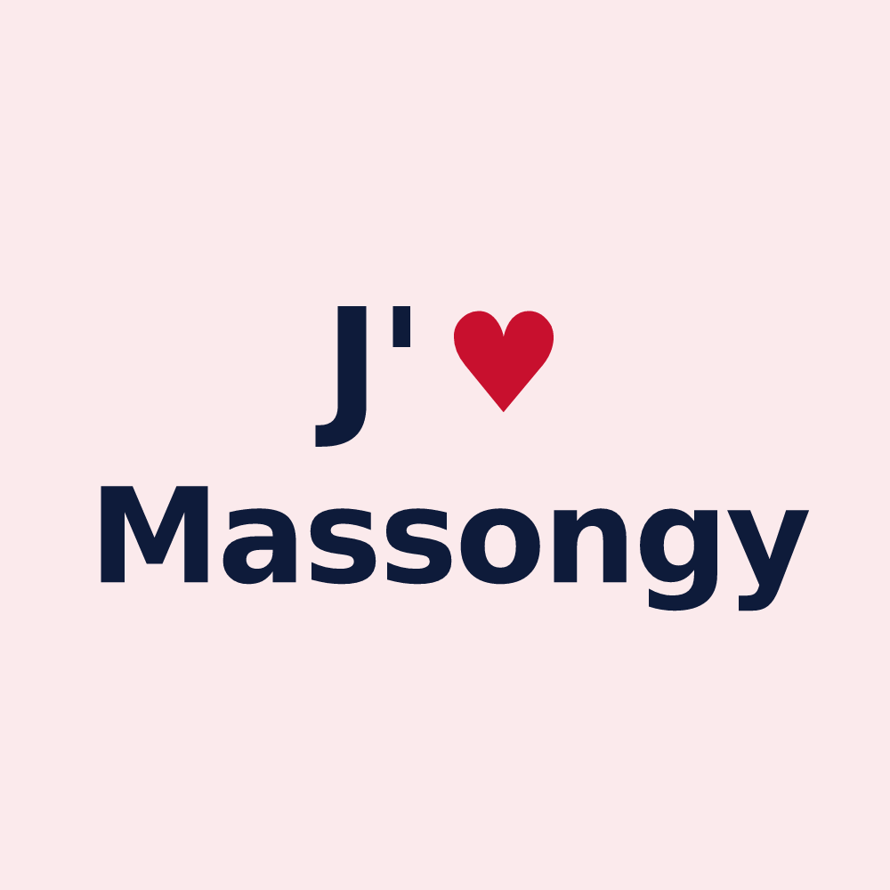Magnet personnalisé Massongy — design J'aime Massongy