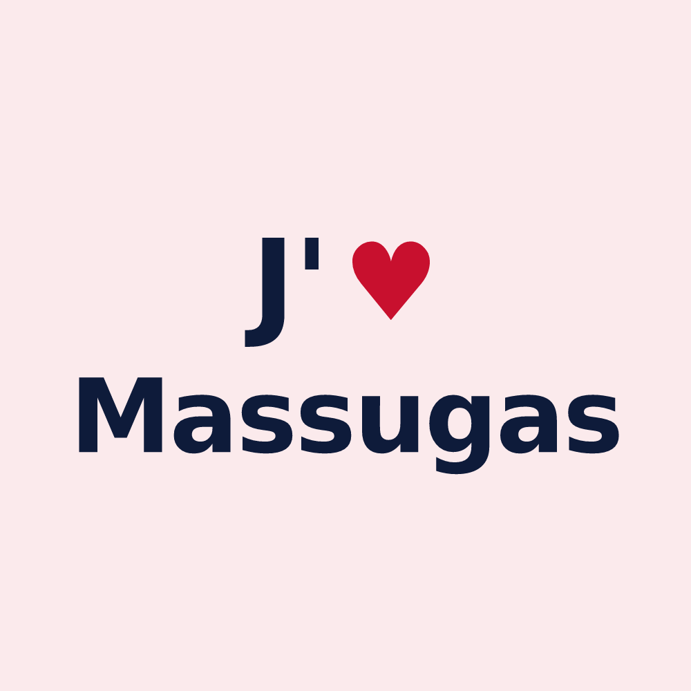 Magnet personnalisé Massugas — design J'aime Massugas