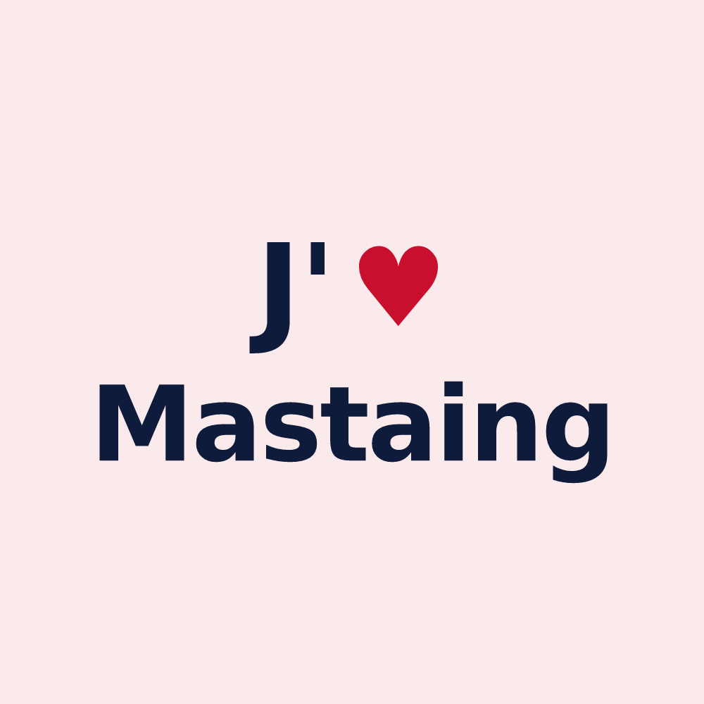 Magnet personnalisé Mastaing — design « J'aime Mastaing » imprimé sur le magnet