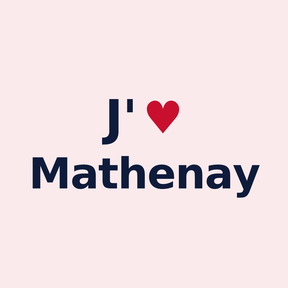 Magnet personnalisé Mathenay — design J'aime Mathenay