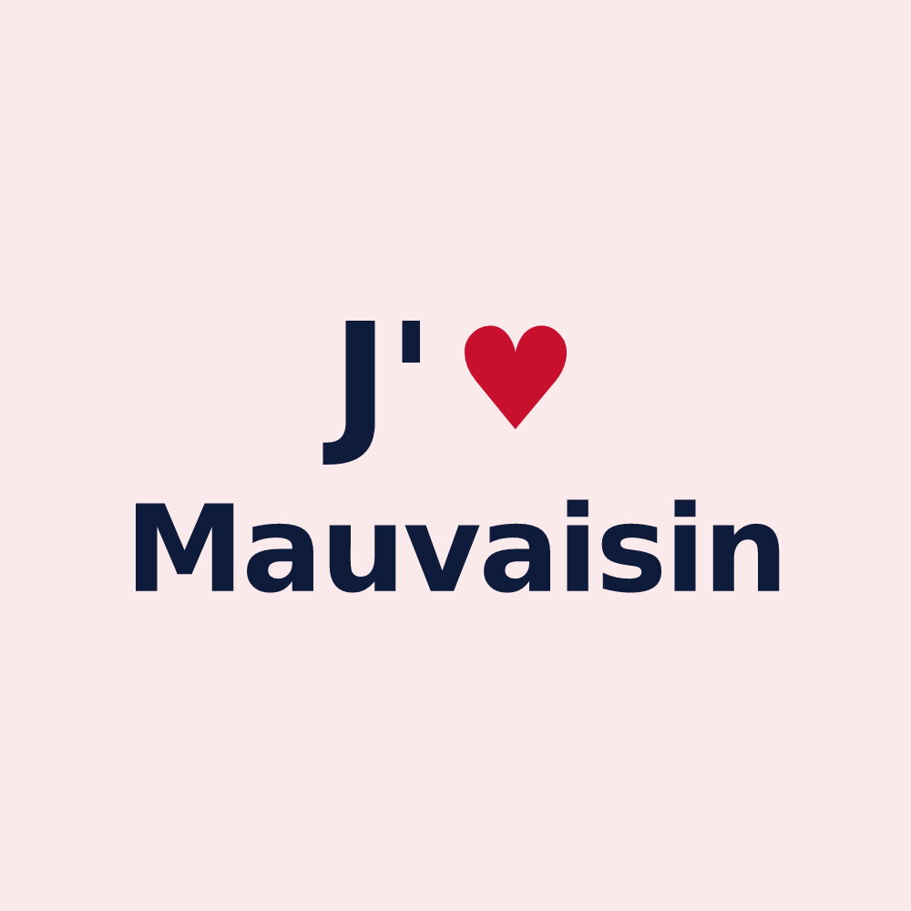 Magnet personnalisé Mauvaisin — design J'aime Mauvaisin