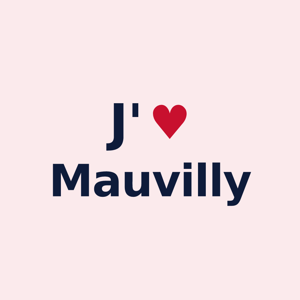 Magnet personnalisé Mauvilly — design J'aime Mauvilly