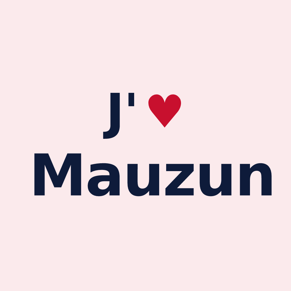 Magnet personnalisé Mauzun — design J'aime Mauzun