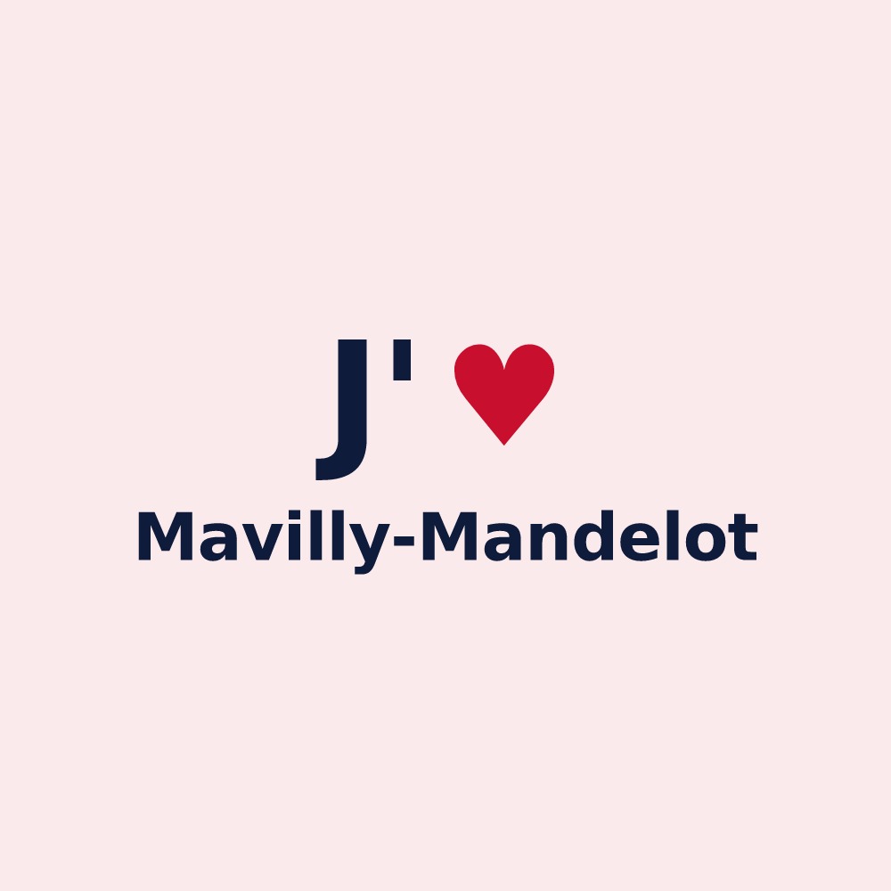 Magnet personnalisé Mavilly-Mandelot — design « J'aime Mavilly-Mandelot » imprimé sur le magnet